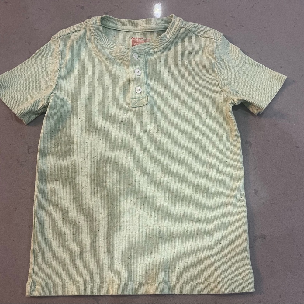 Cat & Jack Short Sleeve Henley Tee in Light Green